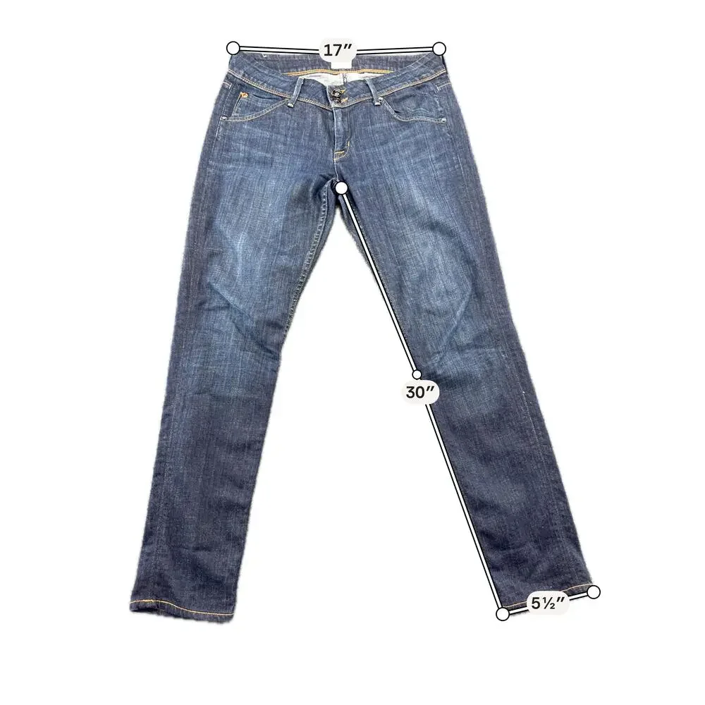 Hudson Collin Skinny Jeans Womens 29 Blue Dark Wash Flap Pocket Denim Stretch